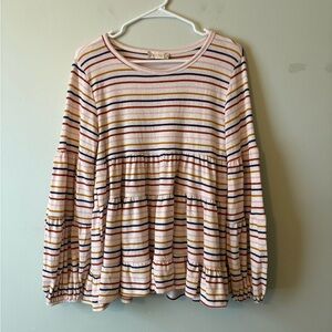 Altar'd State Multicolor Striped Long Sleeve Sweater, Size XS Women’s